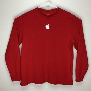 Apple mens long sleeve embroidered logo tee shirt XL